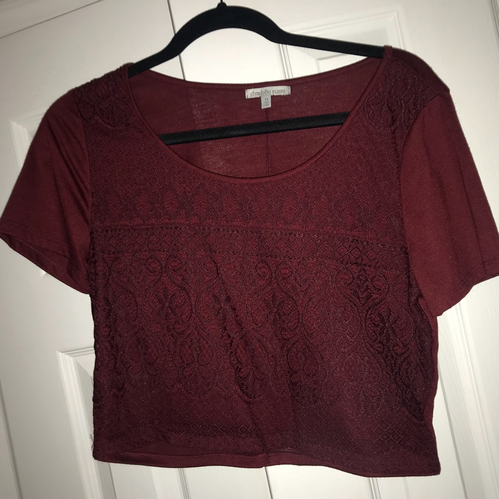 burgundy top